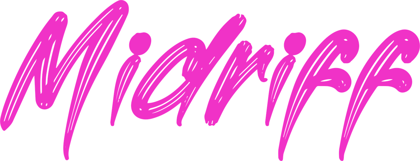 The Midriff wordmark, drawn as a fast pink brush script.